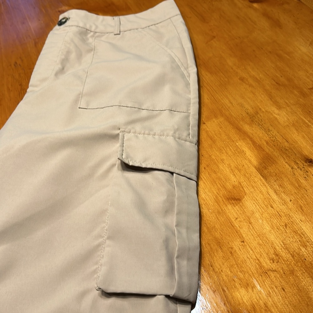 SHEIN EZwear Khaki High Waisted Cargo Pocket Jogger Pants Women’s Size Large - Picture 10 of 11